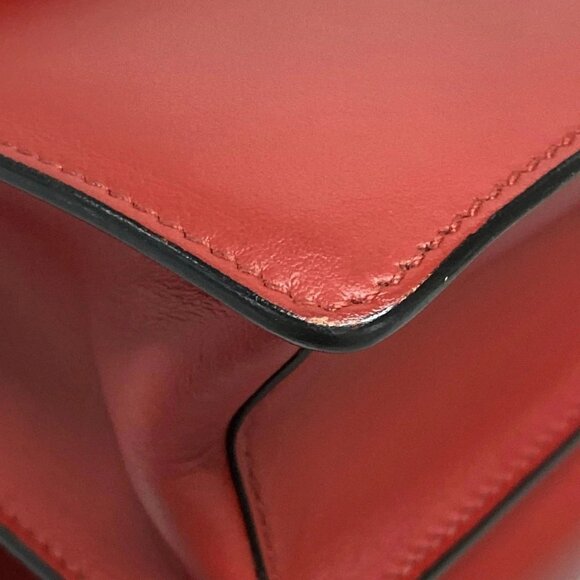 Auth PRADA Electra 1BA179 Fuoco Nero (Red) Black City Calf Saffiano Leather - Picture 3 of 16